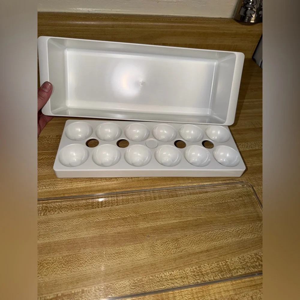 White Plastic Egg Tray refrigerator egg tray‎ organizer kitchen egg storage